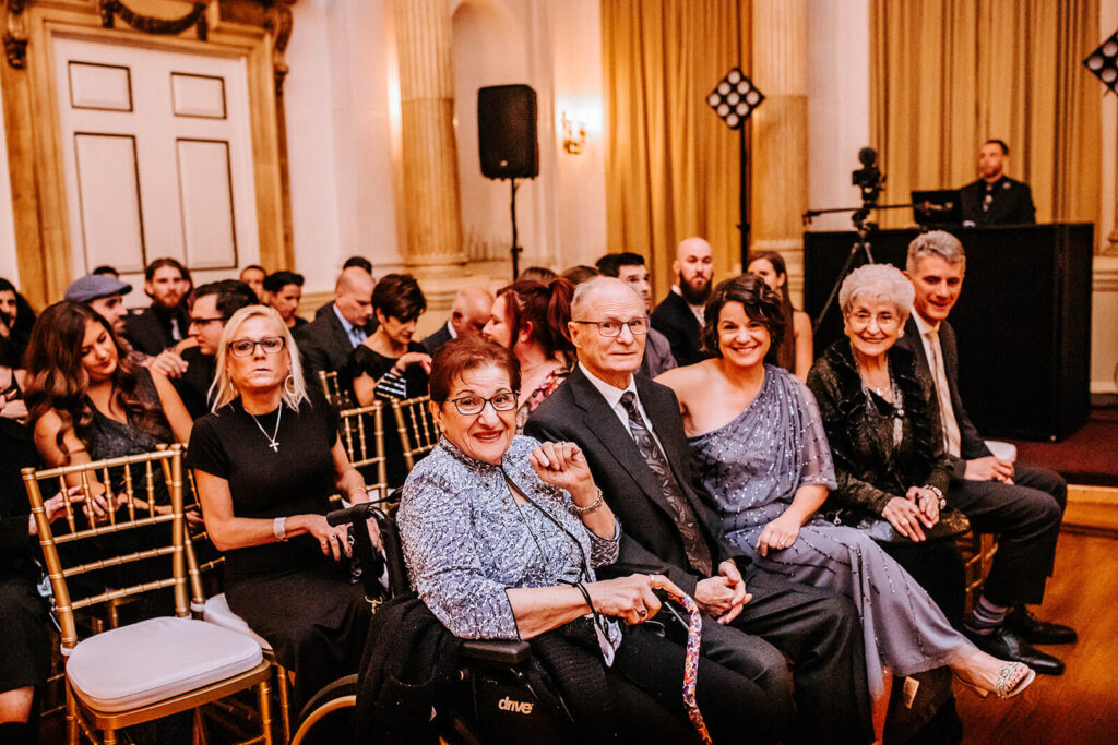 wedding guests in renee and patrick wedding