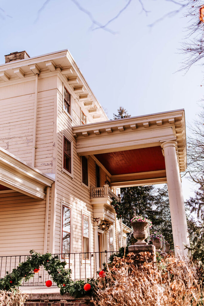 Historic front porch and entrance at Collingswood Grand Ballroom