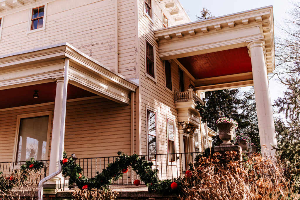 Exterior architectural details of the Collingswood Grand Ballroom wedding venue