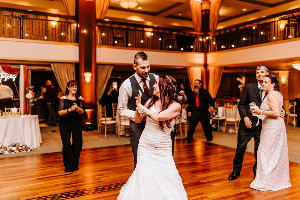 Their first dance was filled with smiles and unforgettable moments.